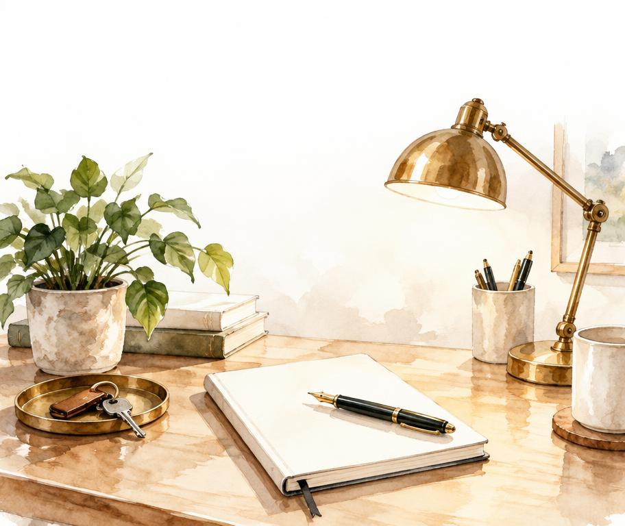 Illustration aquarelle d'un bureau de création d'entreprise